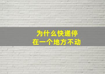 为什么快递停在一个地方不动