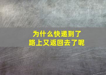 为什么快递到了路上又返回去了呢