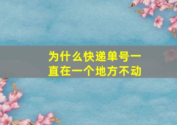 为什么快递单号一直在一个地方不动