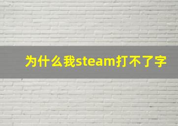 为什么我steam打不了字