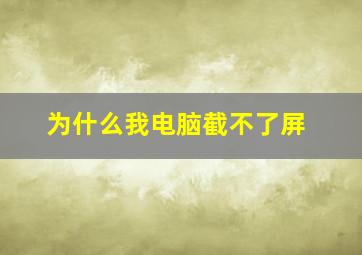 为什么我电脑截不了屏