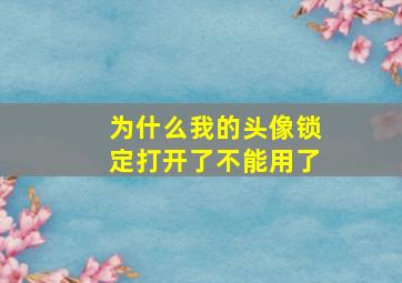 为什么我的头像锁定打开了不能用了