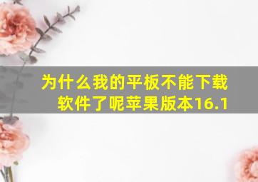 为什么我的平板不能下载软件了呢苹果版本16.1