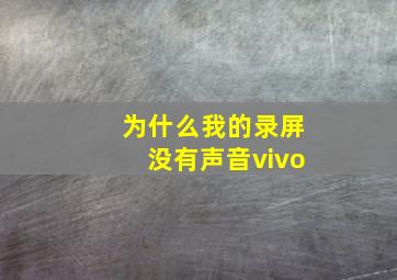 为什么我的录屏没有声音vivo