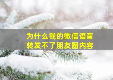 为什么我的微信语音转发不了朋友圈内容