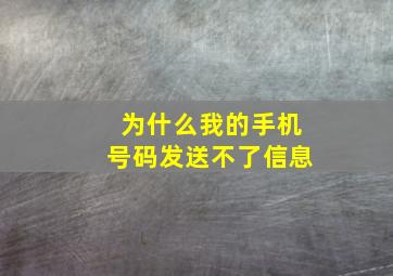 为什么我的手机号码发送不了信息