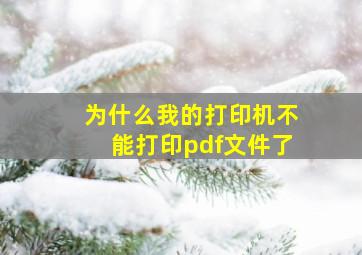 为什么我的打印机不能打印pdf文件了