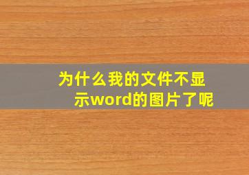 为什么我的文件不显示word的图片了呢