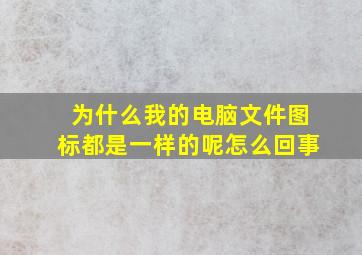 为什么我的电脑文件图标都是一样的呢怎么回事