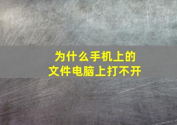 为什么手机上的文件电脑上打不开