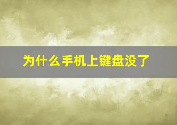 为什么手机上键盘没了