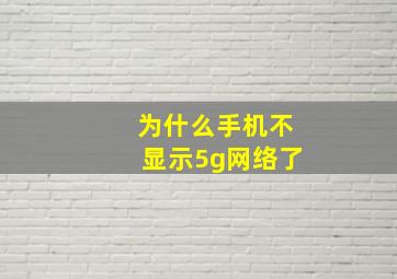 为什么手机不显示5g网络了