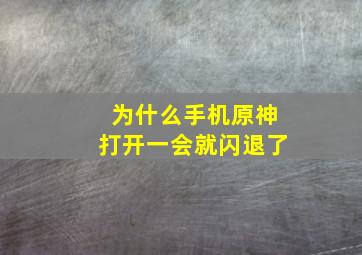 为什么手机原神打开一会就闪退了