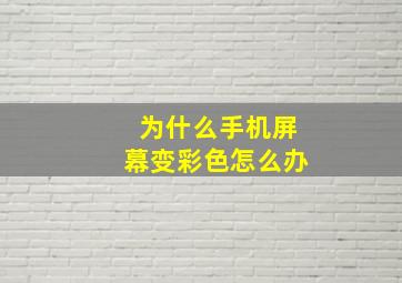 为什么手机屏幕变彩色怎么办