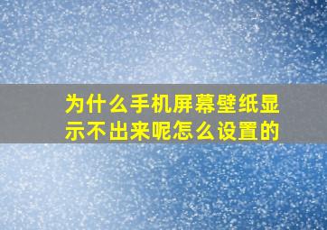 为什么手机屏幕壁纸显示不出来呢怎么设置的