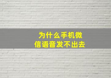 为什么手机微信语音发不出去