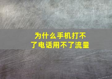 为什么手机打不了电话用不了流量