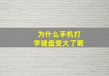 为什么手机打字键盘变大了呢