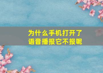 为什么手机打开了语音播报它不报呢