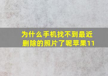 为什么手机找不到最近删除的照片了呢苹果11