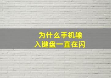 为什么手机输入键盘一直在闪