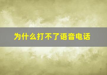 为什么打不了语音电话