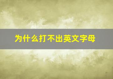 为什么打不出英文字母