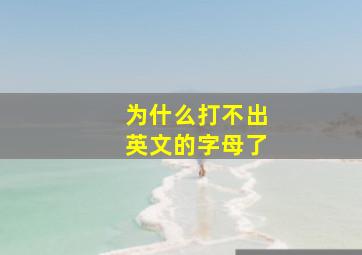 为什么打不出英文的字母了