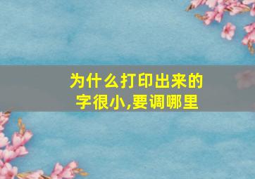 为什么打印出来的字很小,要调哪里