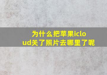 为什么把苹果icloud关了照片去哪里了呢