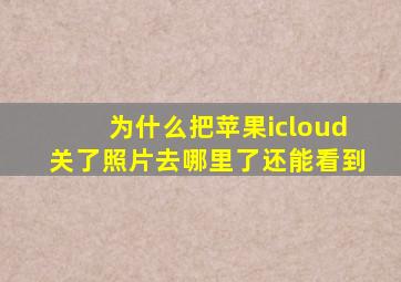 为什么把苹果icloud关了照片去哪里了还能看到