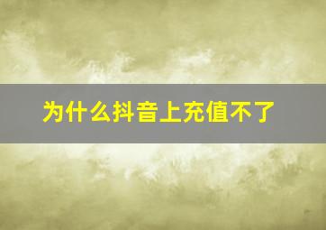 为什么抖音上充值不了