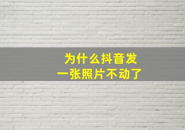 为什么抖音发一张照片不动了