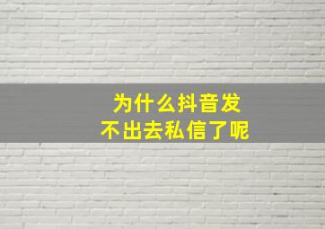 为什么抖音发不出去私信了呢