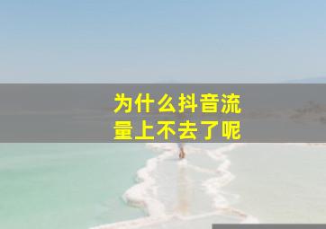 为什么抖音流量上不去了呢