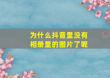 为什么抖音里没有相册里的图片了呢