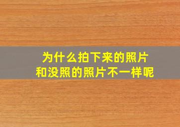 为什么拍下来的照片和没照的照片不一样呢