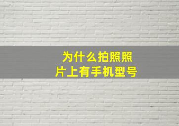 为什么拍照照片上有手机型号