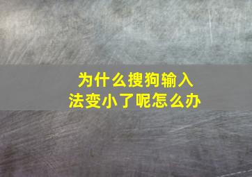 为什么搜狗输入法变小了呢怎么办