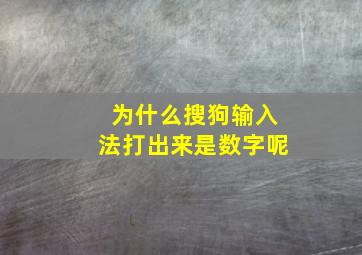 为什么搜狗输入法打出来是数字呢