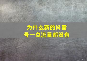 为什么新的抖音号一点流量都没有