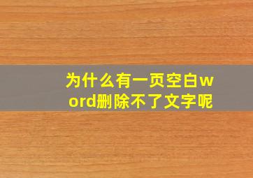 为什么有一页空白word删除不了文字呢