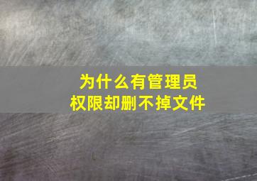 为什么有管理员权限却删不掉文件