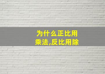 为什么正比用乘法,反比用除