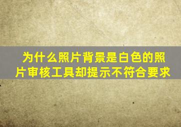 为什么照片背景是白色的照片审核工具却提示不符合要求