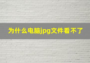 为什么电脑jpg文件看不了