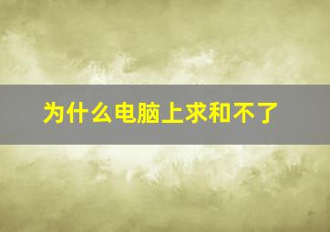 为什么电脑上求和不了