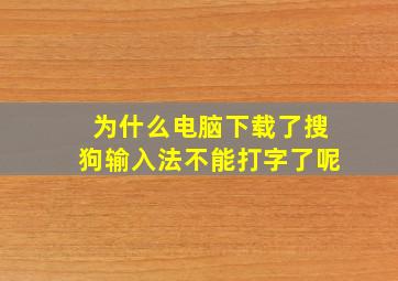 为什么电脑下载了搜狗输入法不能打字了呢