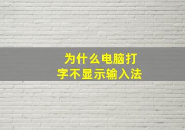 为什么电脑打字不显示输入法