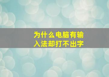 为什么电脑有输入法却打不出字